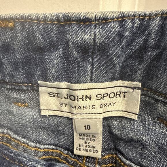 St John Sport by‎ Marie Gray Blue Denim Jeans VTG High Rise Straight Leg Size 10 - Picture 5 of 16